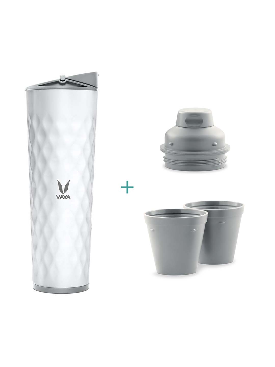 

Vaya Drynk Stainless Steel Sipper Gulper Cup Vacuum Insulated Bottle 600Ml, White