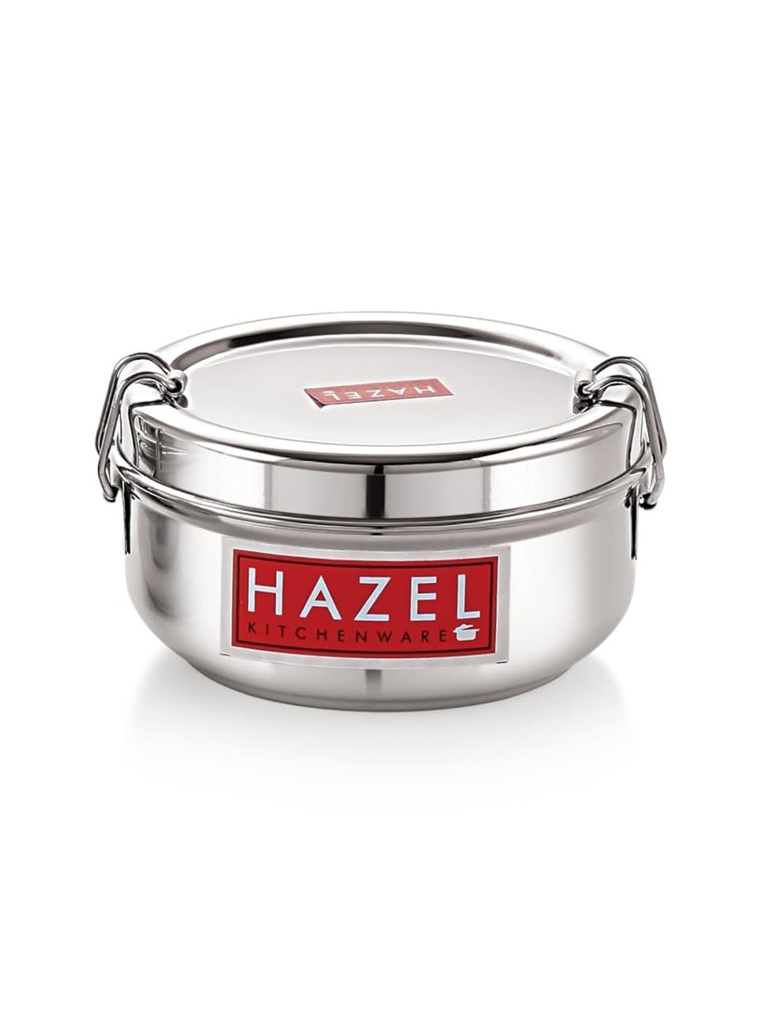 

HAZEL Stainless Steel Tiffin Lunch Container With Locking Clip 700 ML, Silver