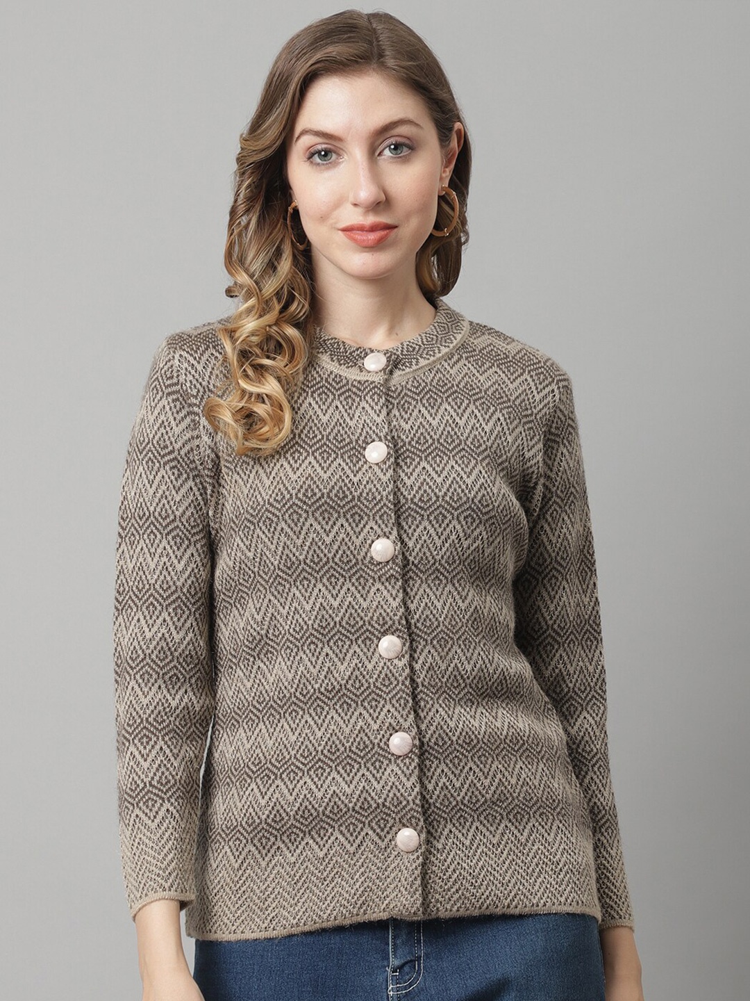 

PERFECT LINE Women Beige Cardigan