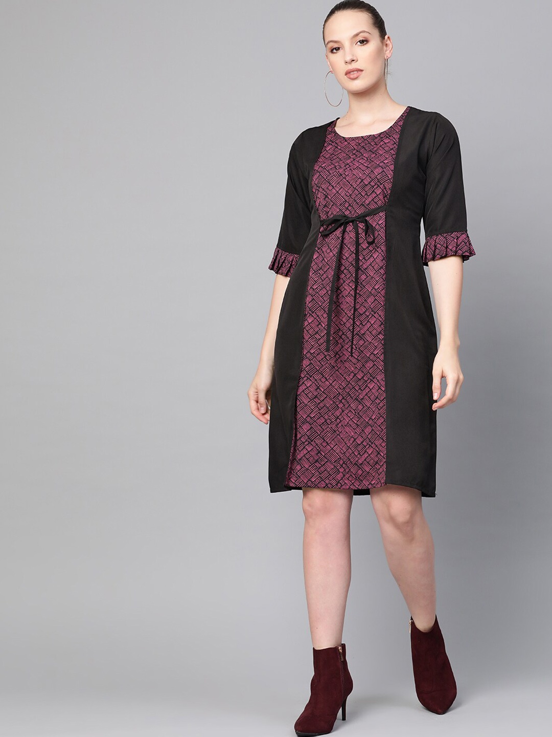 

Ives A-Line Cotton Dress, Black