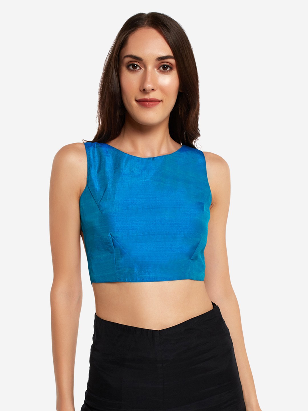 

Desi Weavess Saree Blouse, Blue