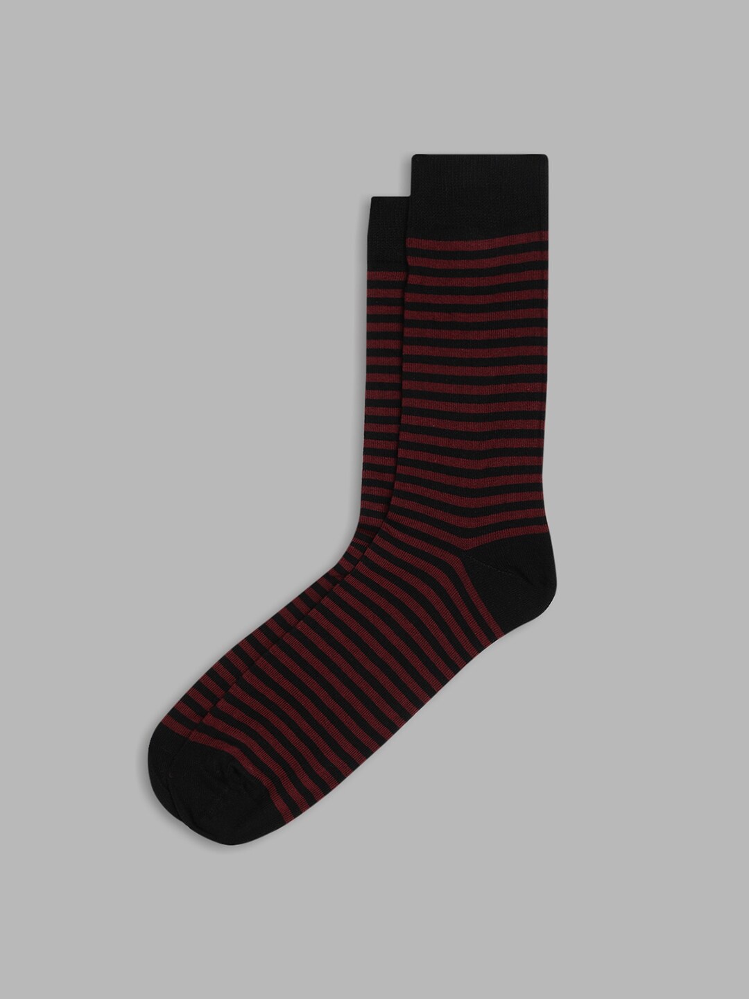 

LINDBERGH Men Striped Calf Length Socks, Red