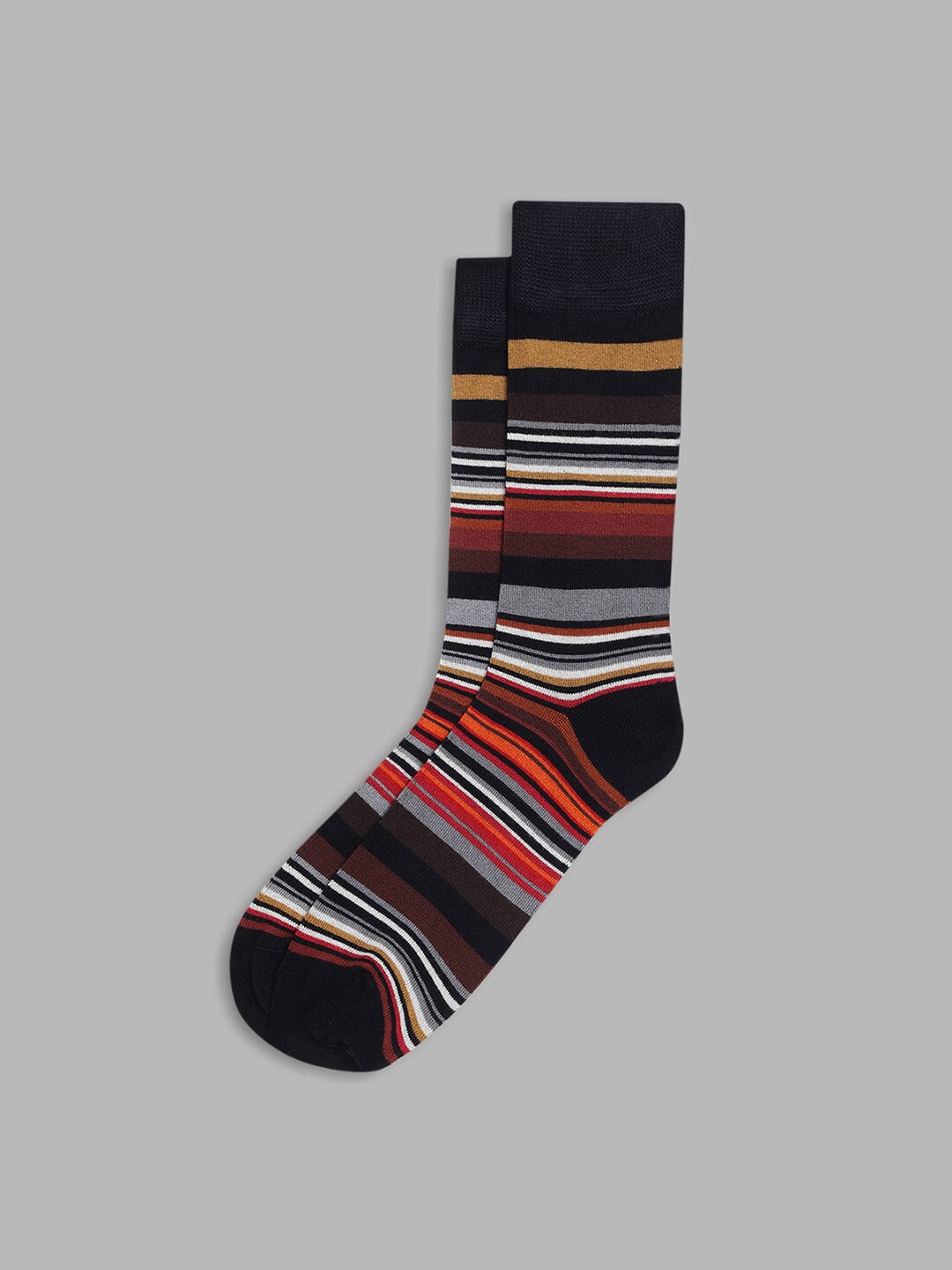 

LINDBERGH Men Striped Calf Length Socks, Red