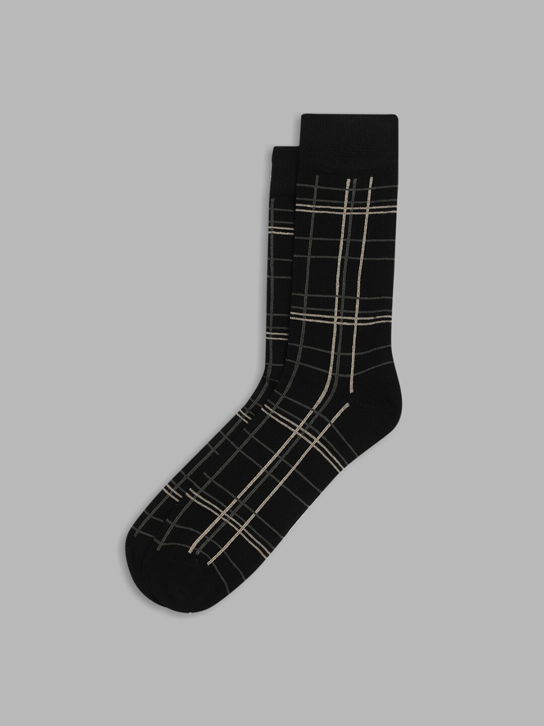 

LINDBERGH Men Checked Calf Length Socks, Black