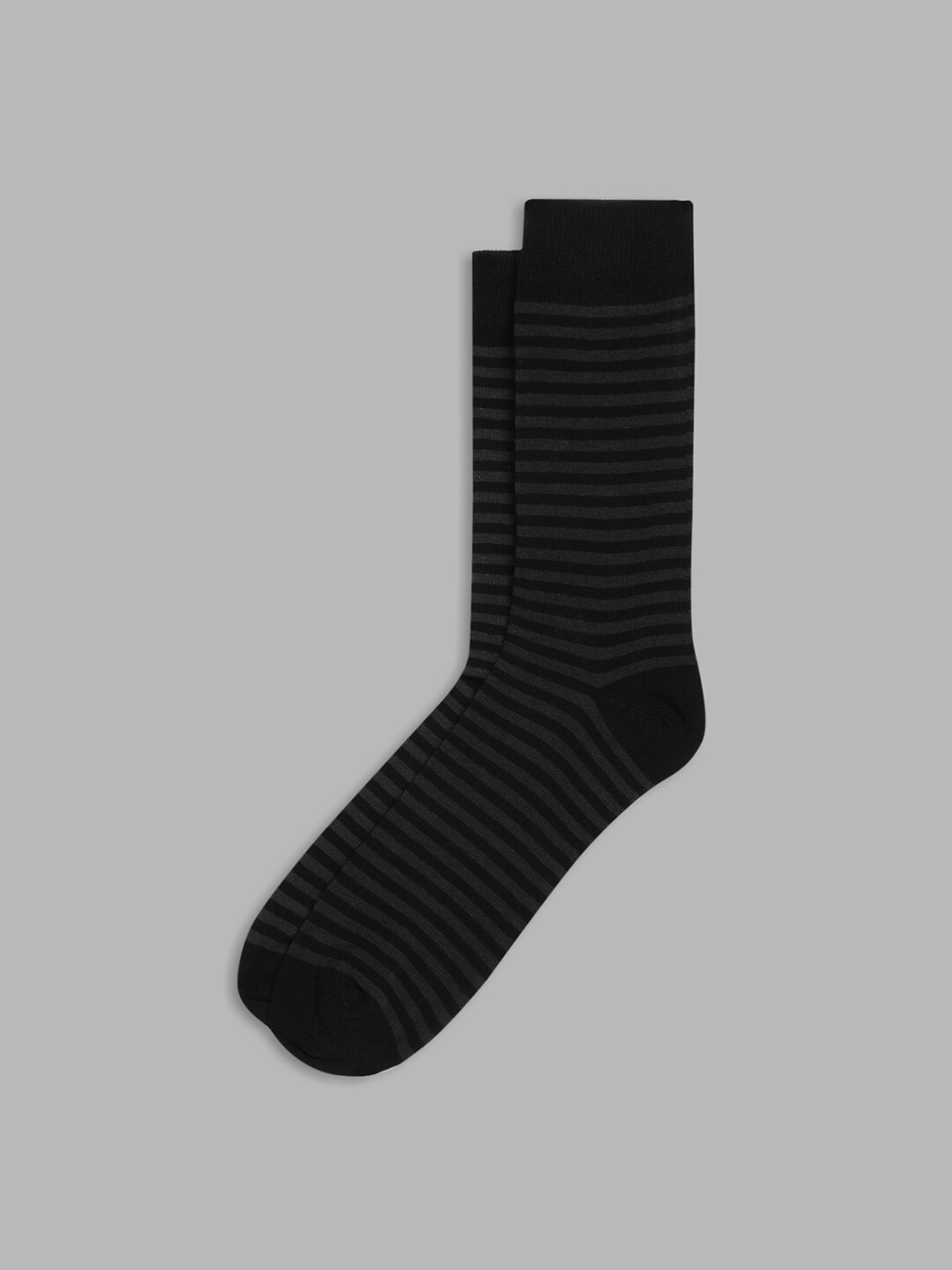 

LINDBERGH Men Striped Calf Length Socks, Grey