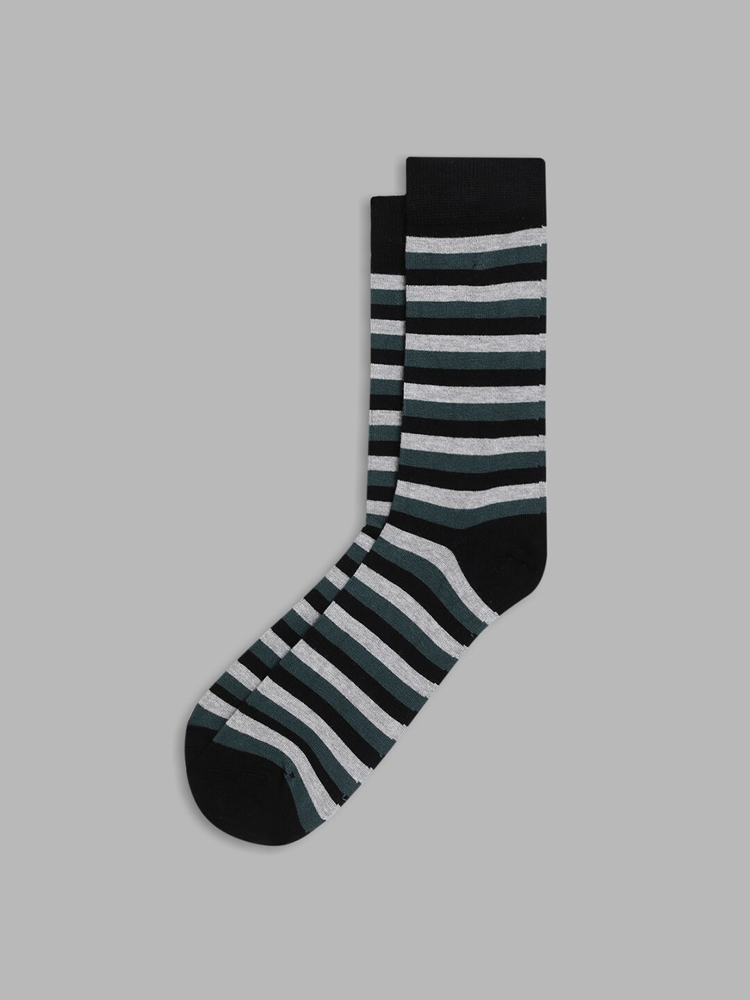 

LINDBERGH Men Striped Calf Length Socks, Black