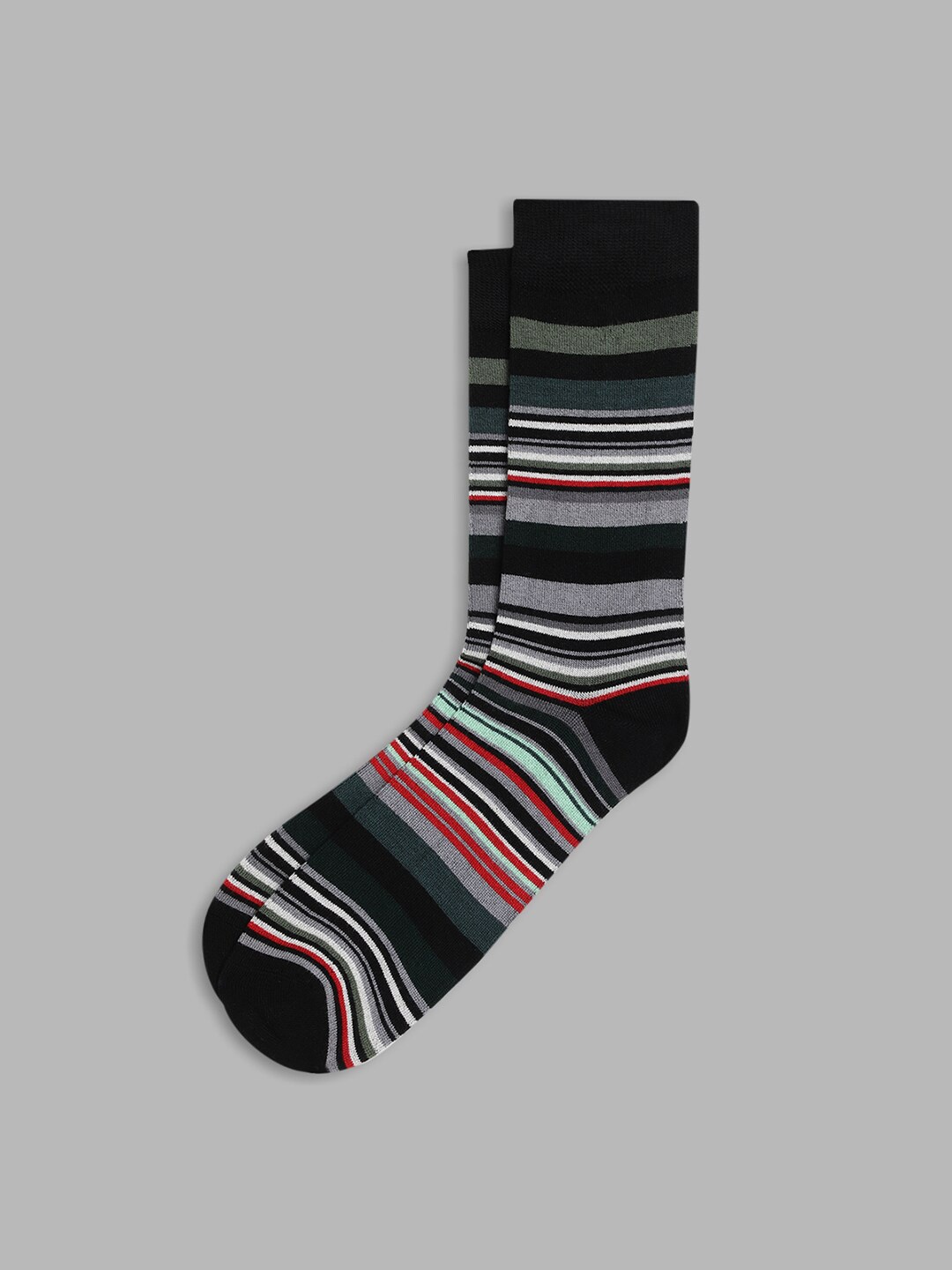 

LINDBERGH Men Striped Calf-Length Socks, Black