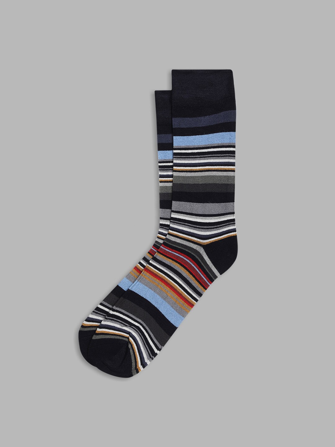 

LINDBERGH Men Striped Calf-Length Socks, Blue