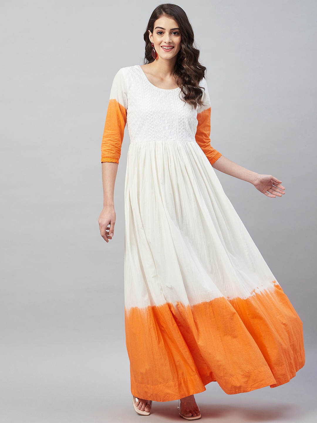 

Aaheli Tie and Dye Dyed Maxi Maxi Dress, Orange