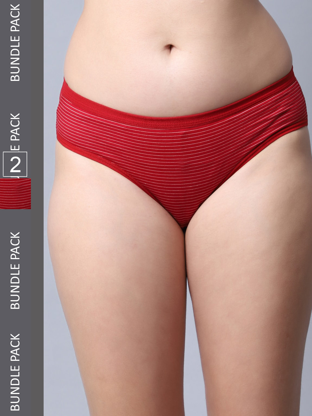 

Jinfo Women Pack Of 2 Cotton Hipster Briefs, Red