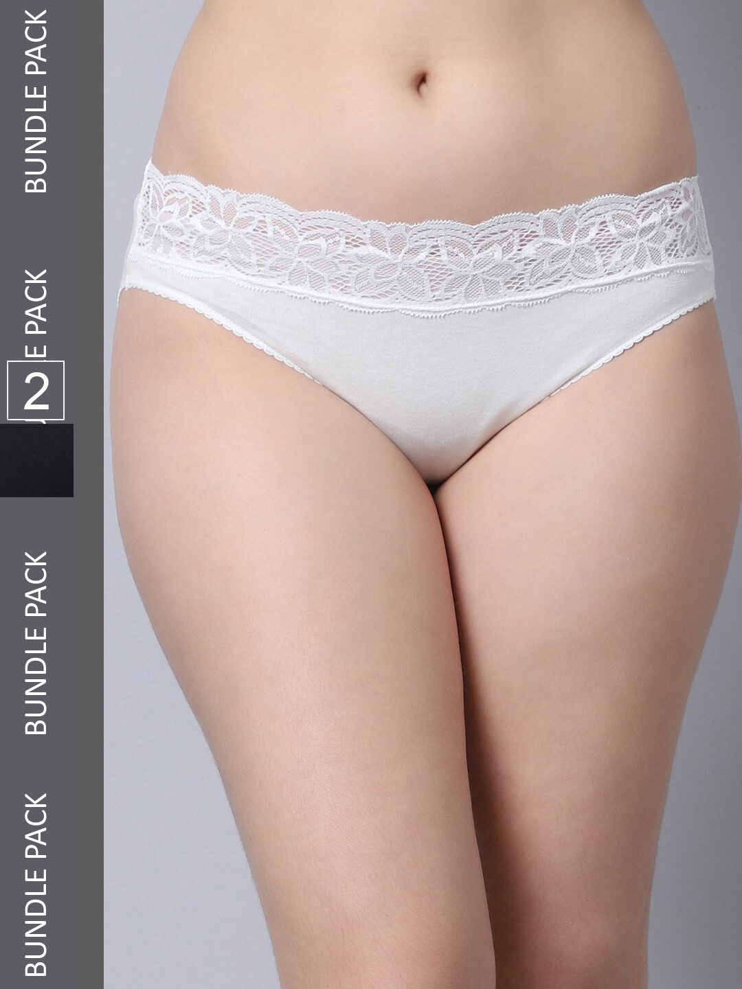 

Jinfo Women Pack Of 2 Cotton Hipster Briefs LP04-01-32-S, Black