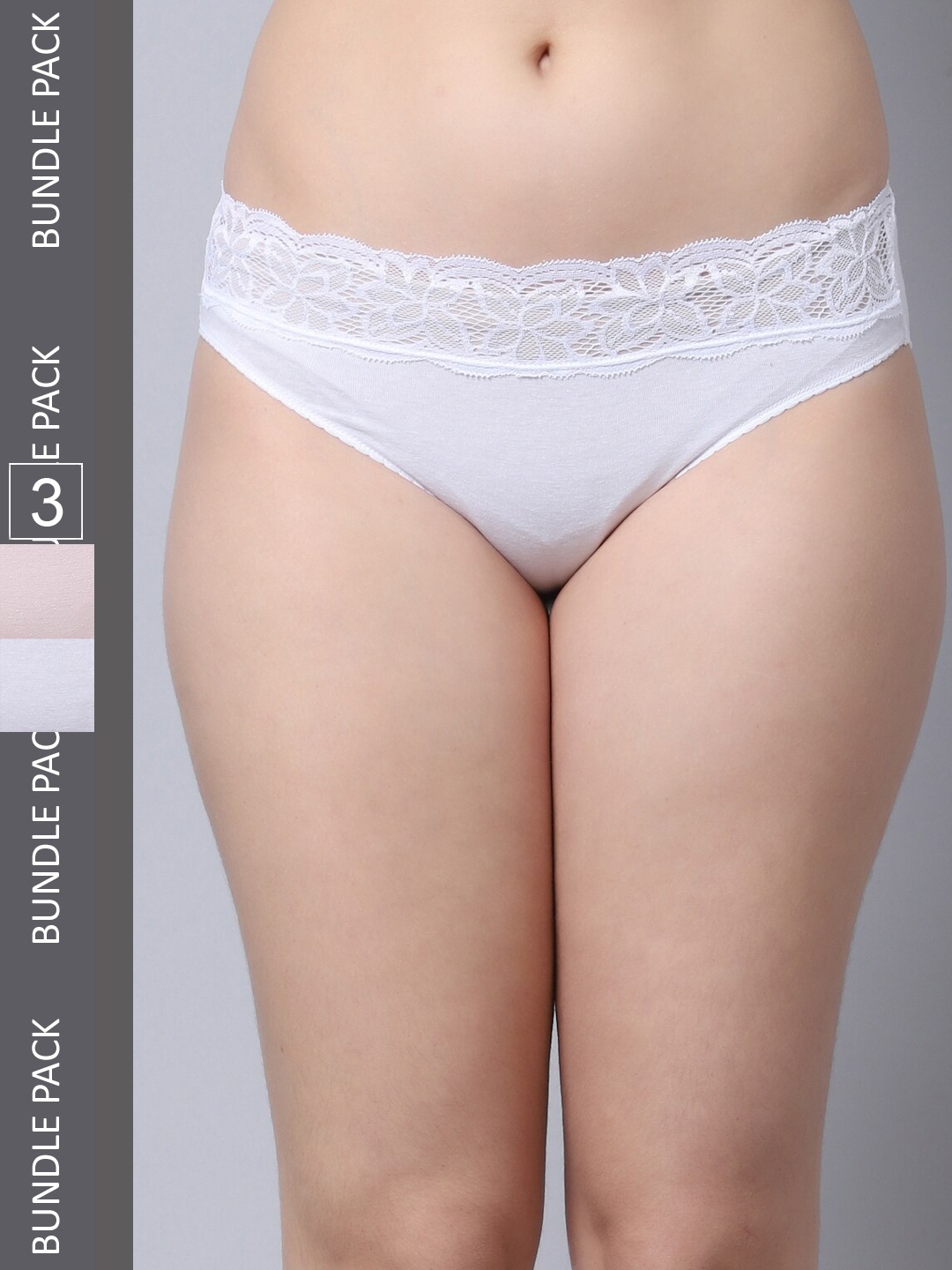 

Jinfo Women Pack Of 3 Hipster Briefs LP04-02-10-32-S, White