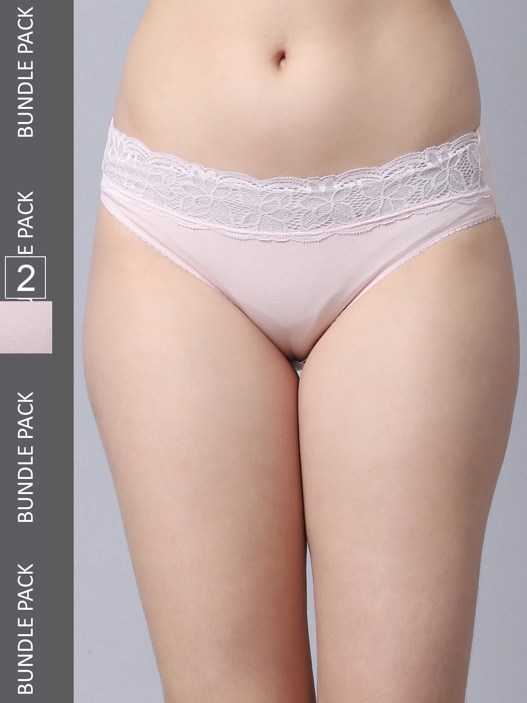

Jinfo Women Pack Of 2 Hipster Briefs LP04-10-10-S, Pink