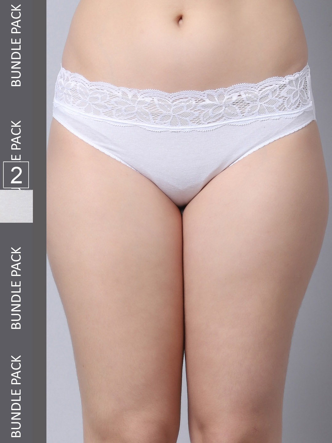 

Jinfo Women Pack Of 2 Hipster Briefs LP04-02-32-S, White