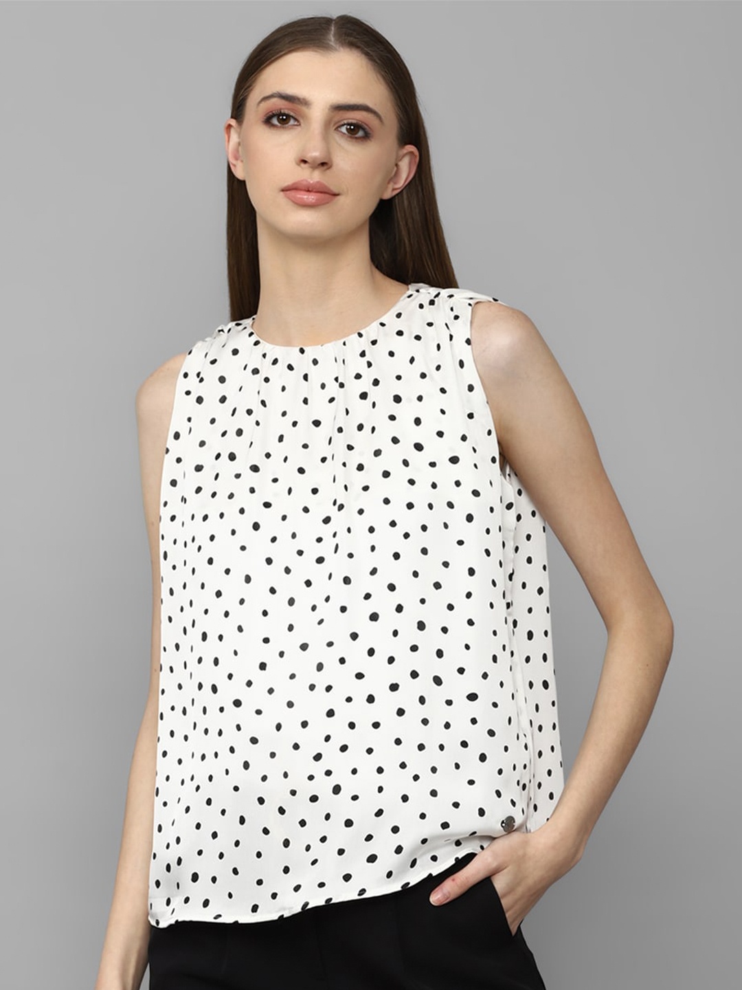 

Allen Solly Women Polka Print Top, White