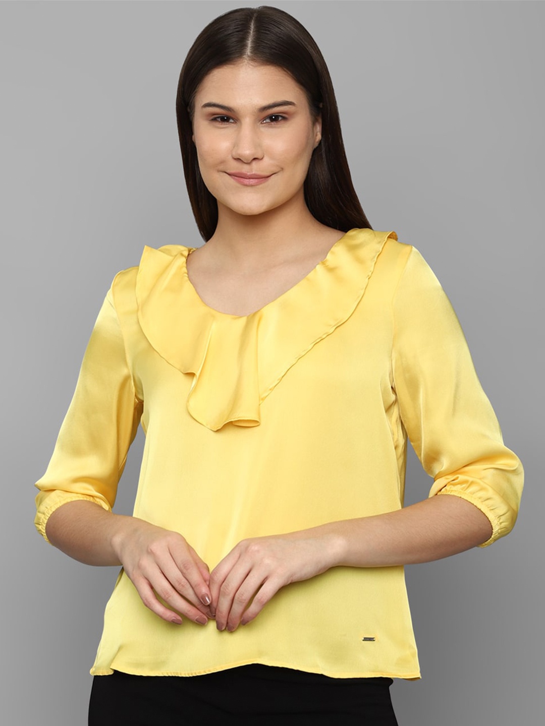 

Allen Solly Women Scoop Neck Regular Top, Yellow