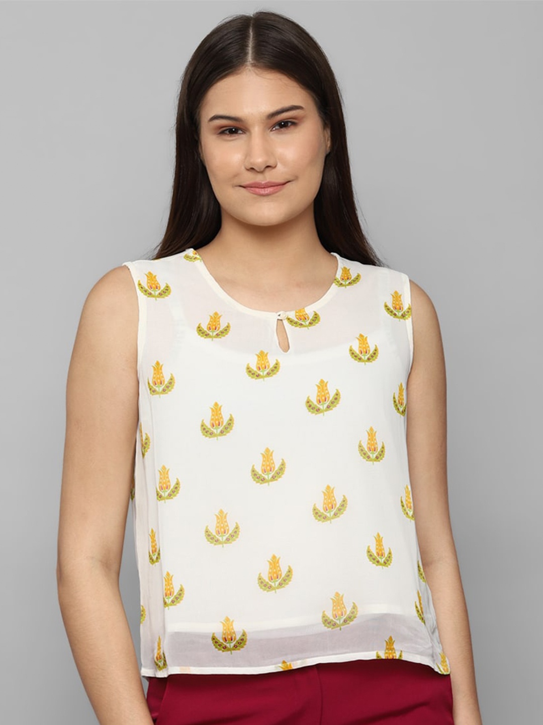 

Allen Solly Women Printed Top, White