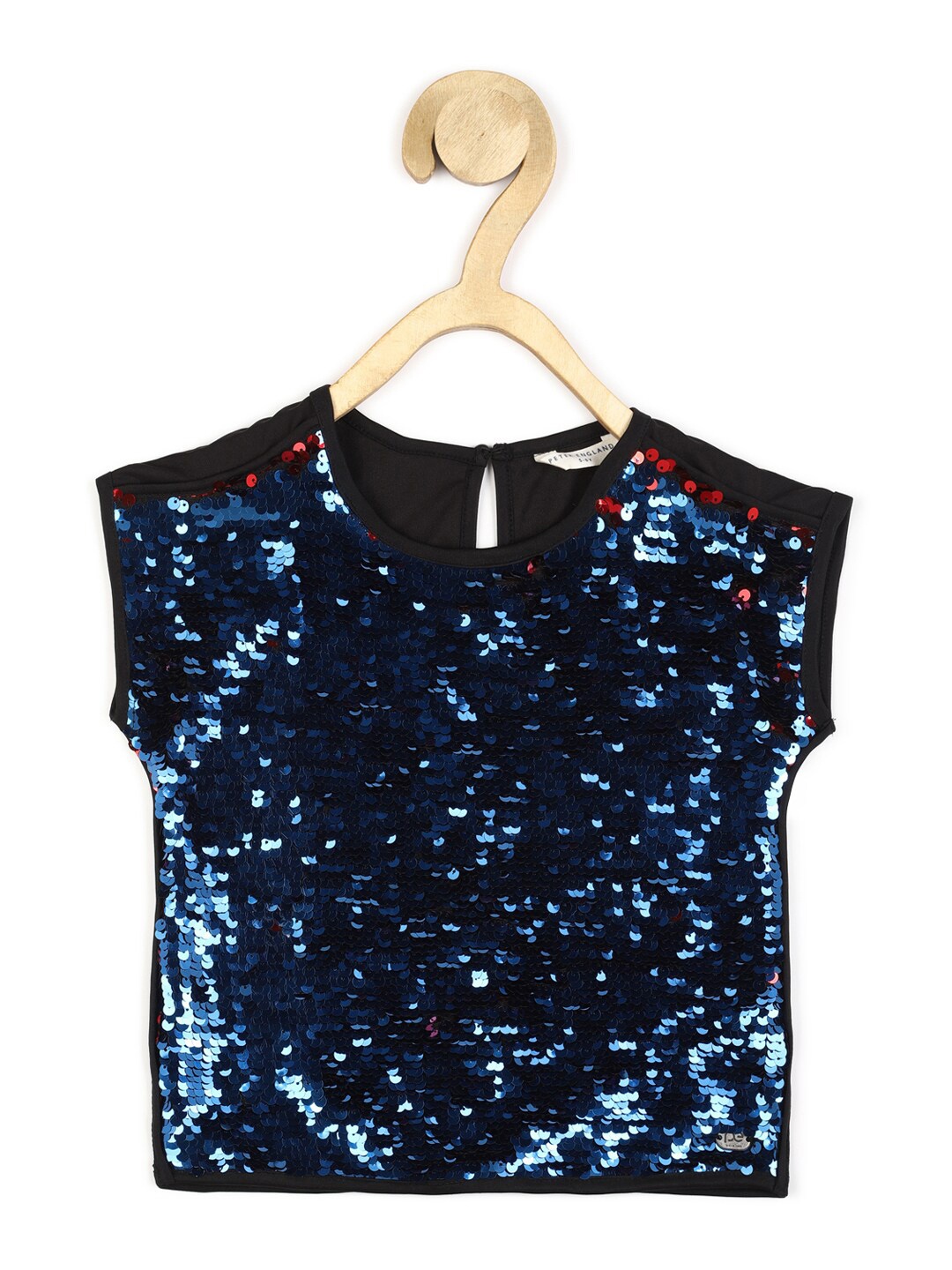 

Peter England Girls Embellished Extended Sleeves Top, Navy blue