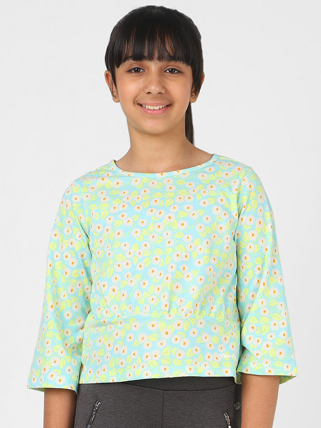 

Peter England Girls Floral Printed Top, Green