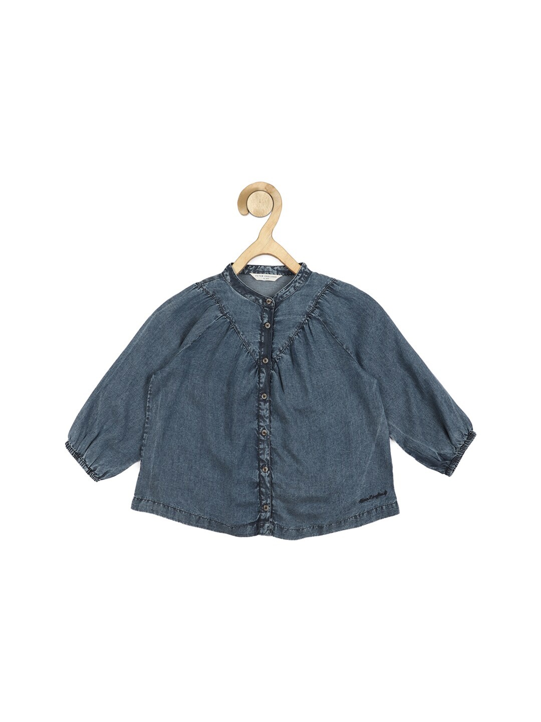 

Peter England Pure Cotton Tie-Up Neck Shirt Style Top, Blue