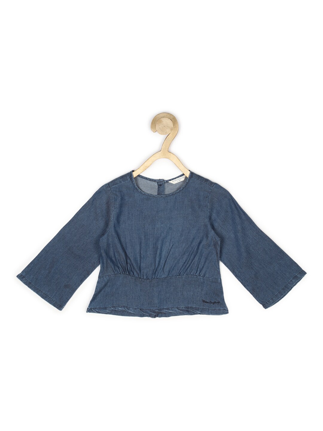 

Peter England Girls Pure Cotton Cinched Waist Top, Navy blue