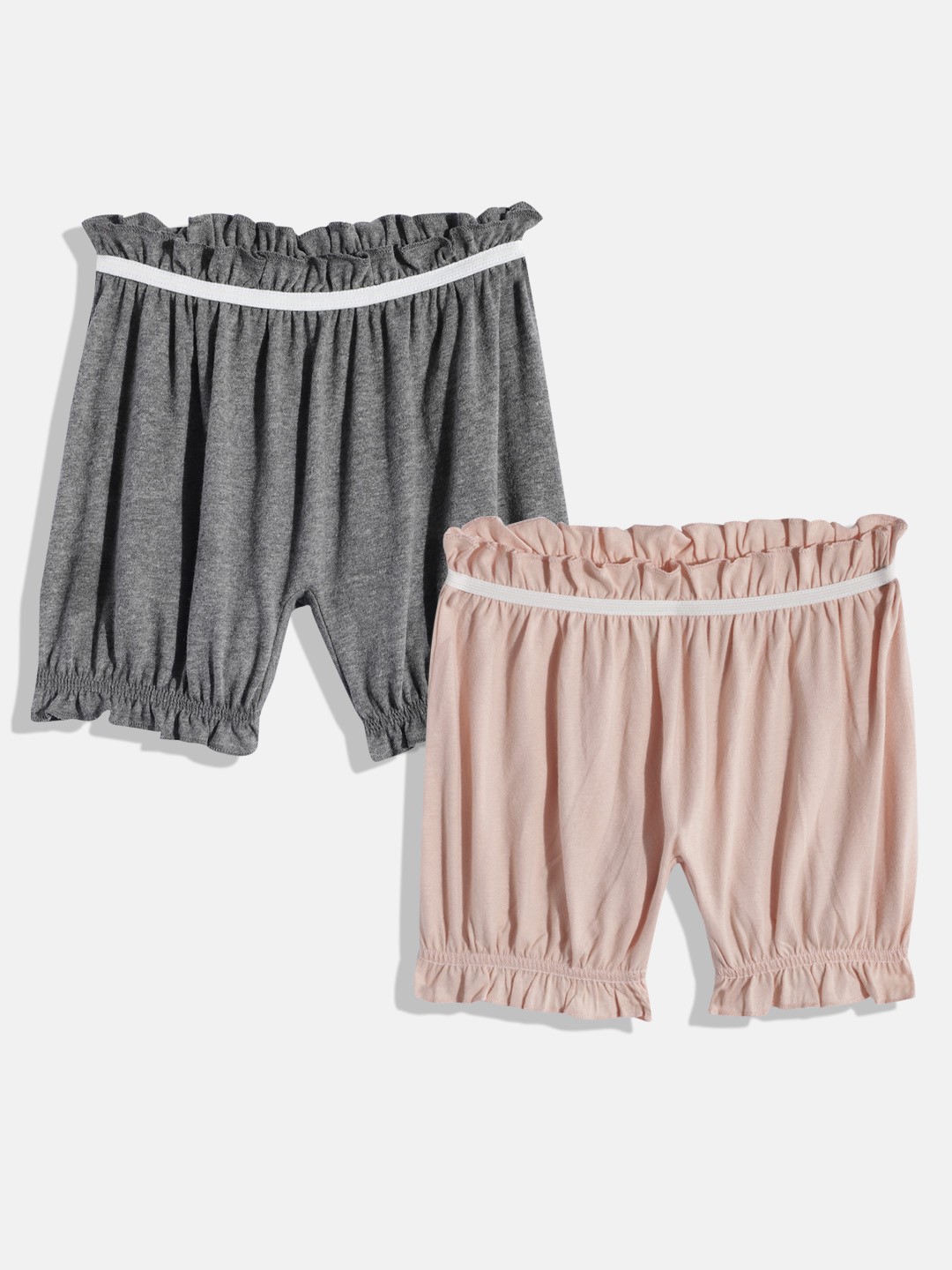 

METRO KIDS COMPANY Girls Pack of 2 Frills Basic Briefs, Grey