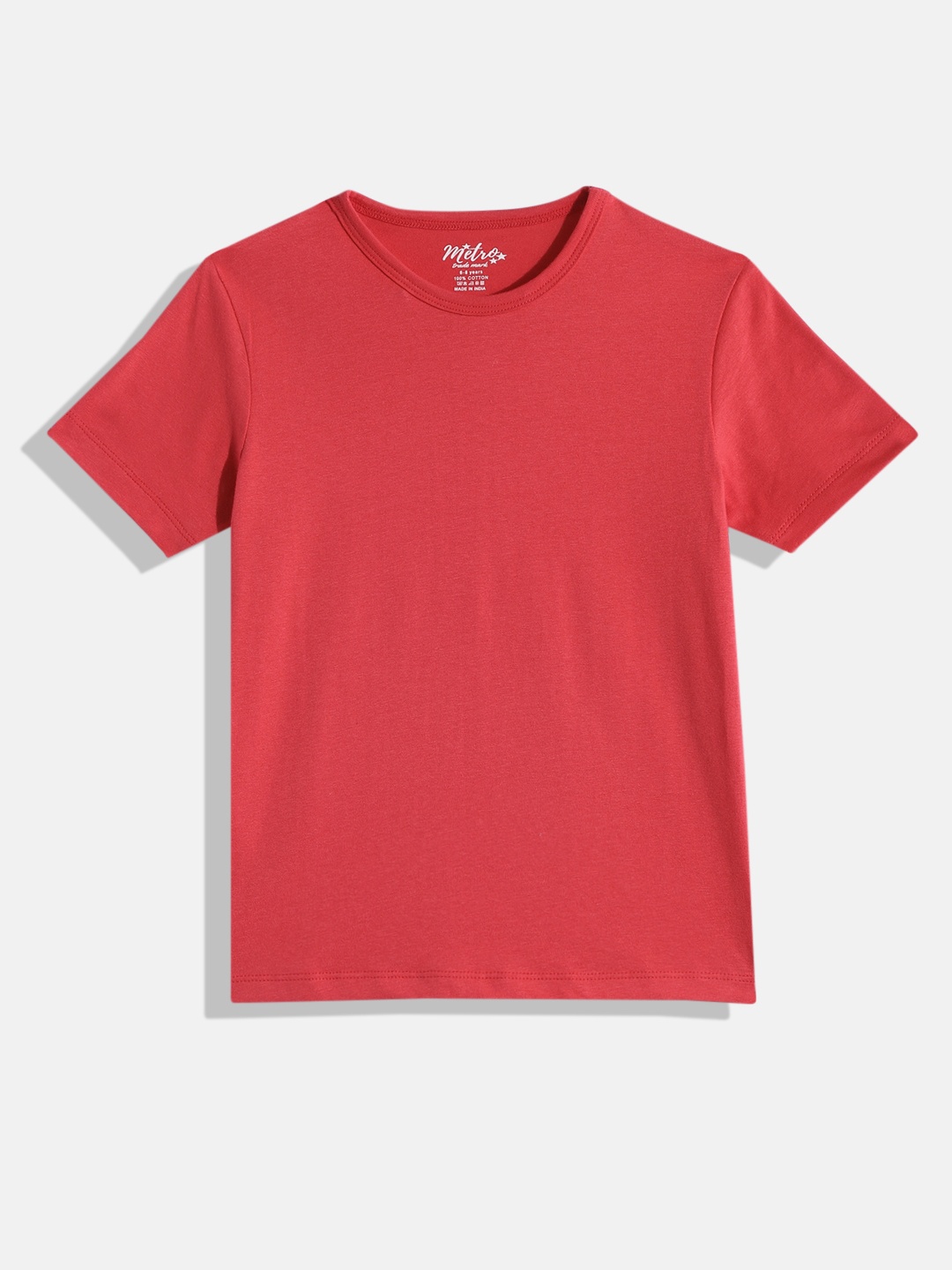 

METRO KIDS COMPANY Boys Cotton Slim Fit T-shirt, Red