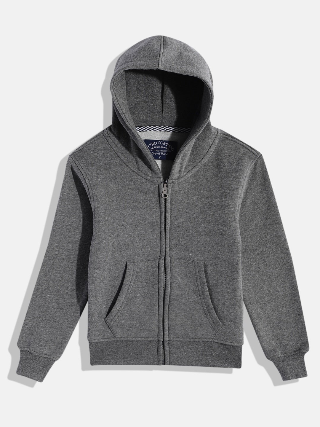 

METRO KIDS COMPANY Boys Cotton Hooded Sweatshirt, Grey