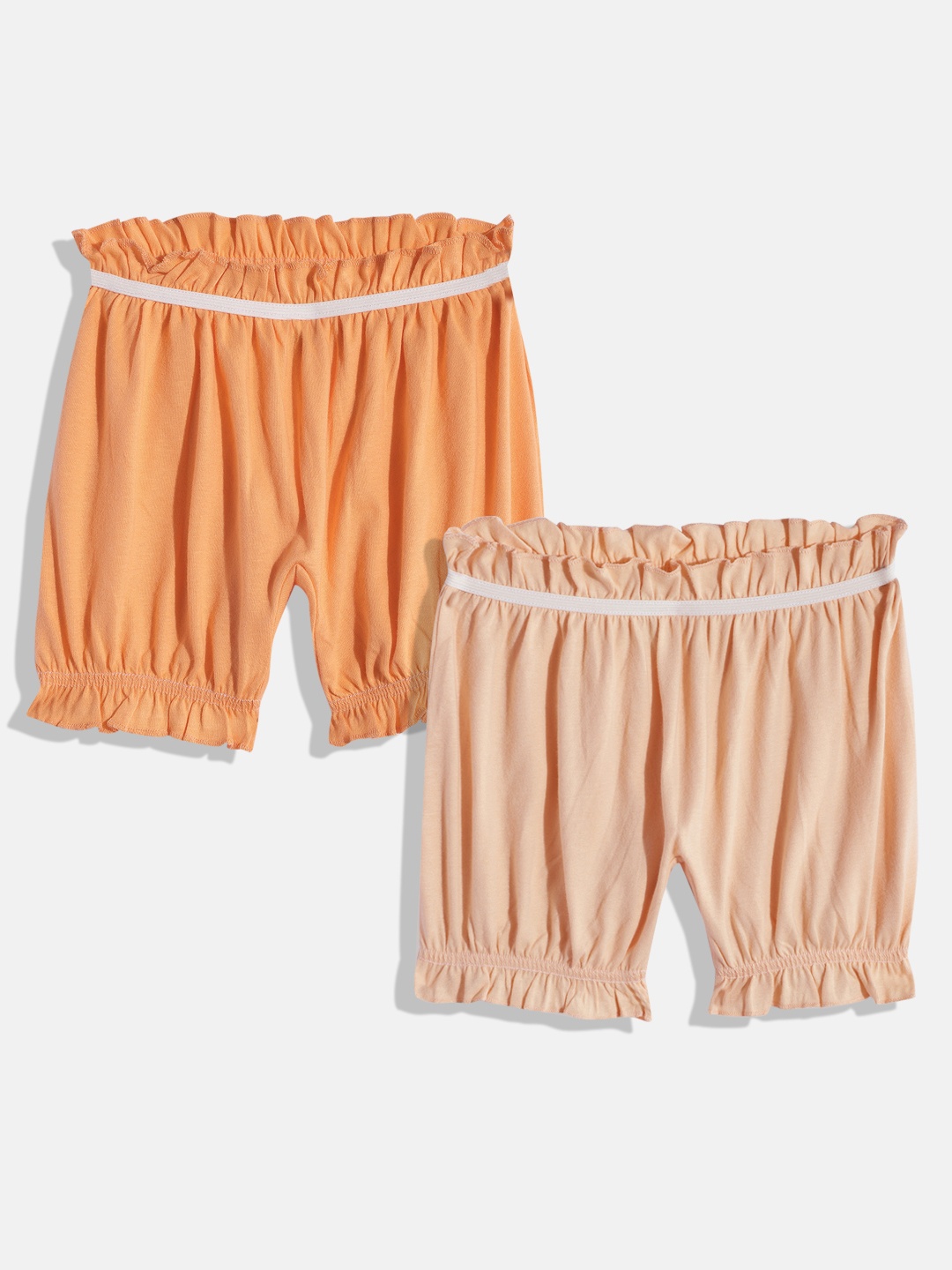 

METRO KIDS COMPANY Girls Pack of 2 Frills Basic Briefs, Orange