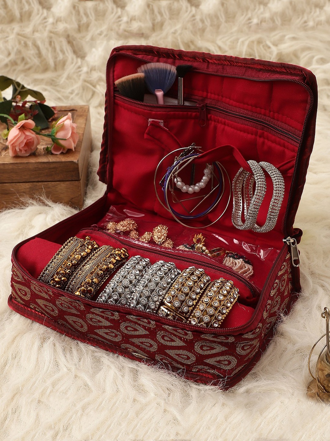 

Bag Pepper Women Multipurpose Jewellery Storage Bag Pouch, Maroon