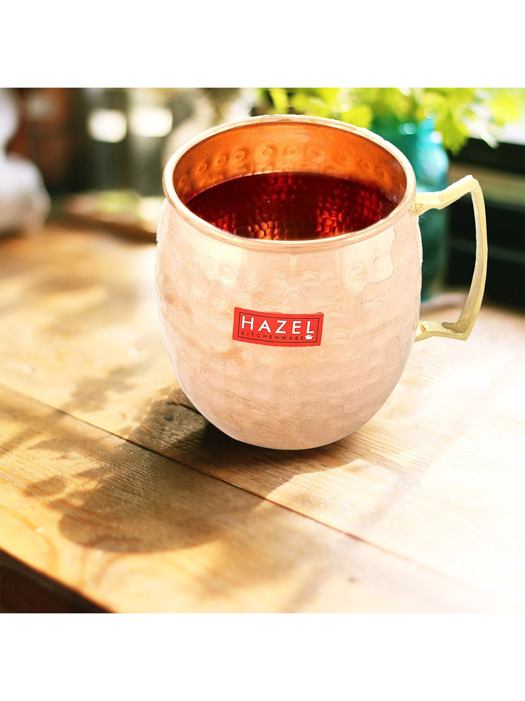 

HAZEL Copper-Toned Set of 3 Copper Glossy Mug - 550 ml