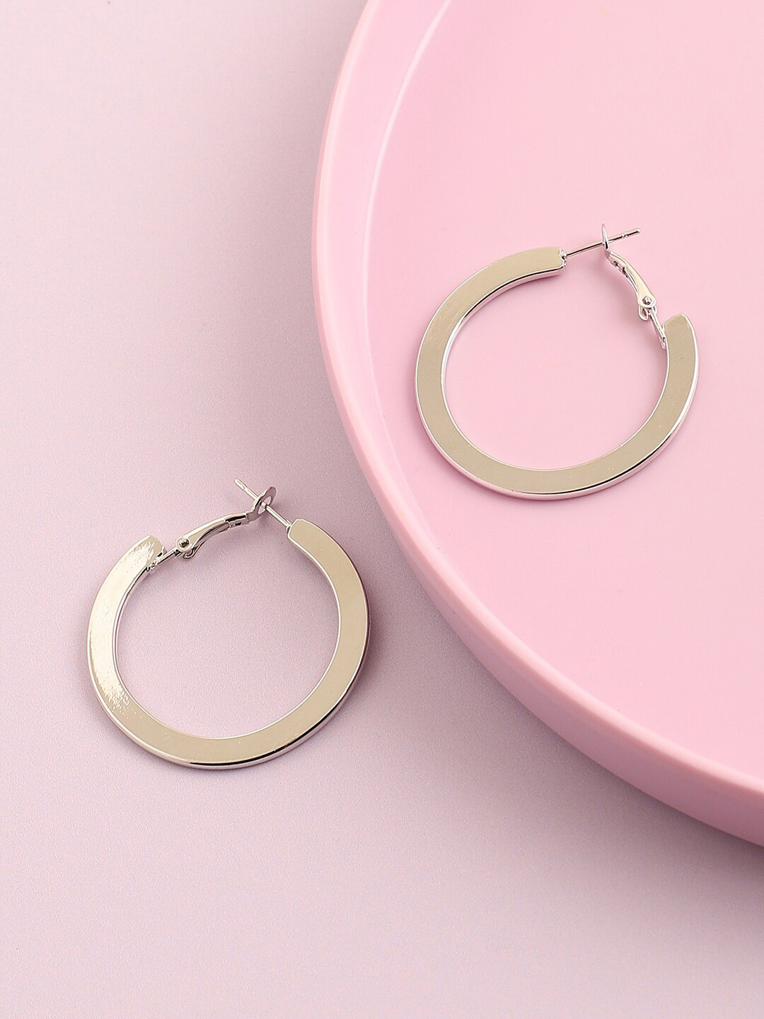 

SOHI Silver Plated Circular Hoop Earrings, Gold