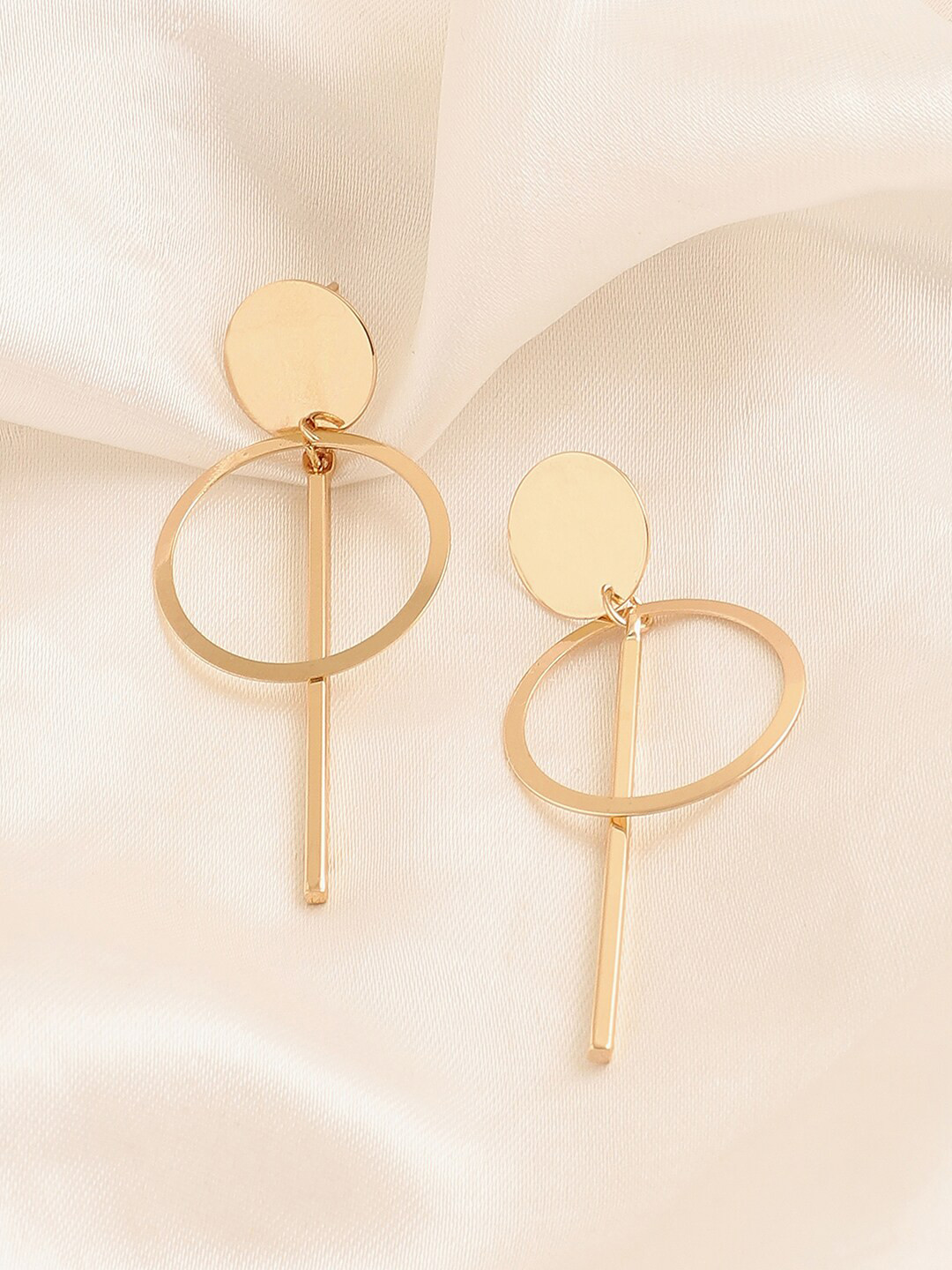 

SOHI Gold Plated Circular Drop Earrings