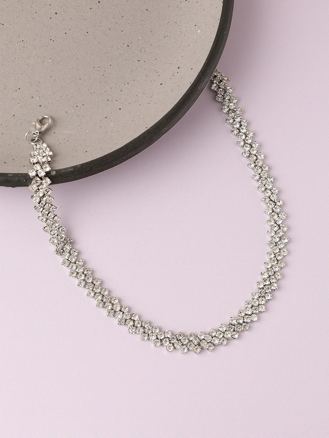 

SOHI Silver-Plated Choker Necklace