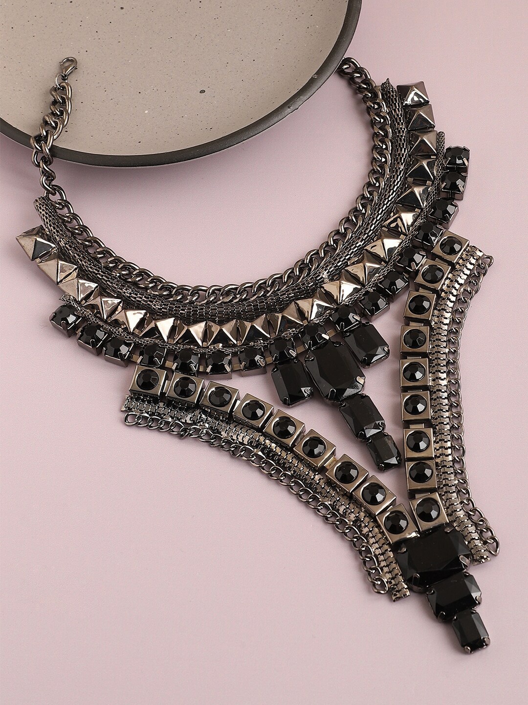 

SOHI Silver-Plated Statement Necklace