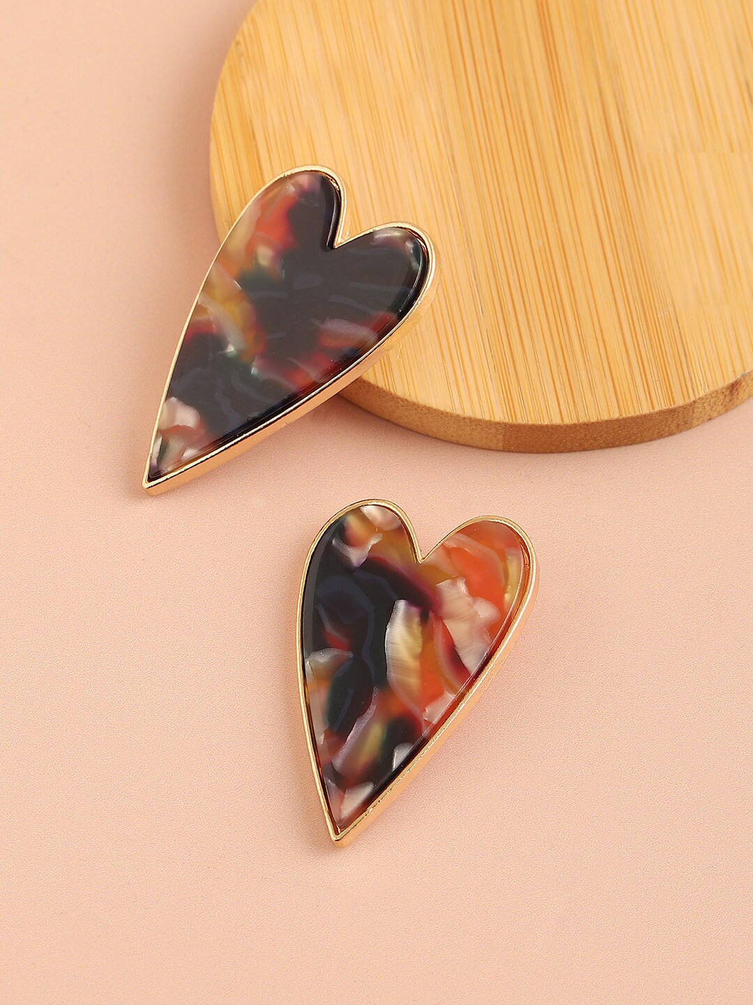

SOHI Blue & Gold-Plated Contemporary Studs Earrings