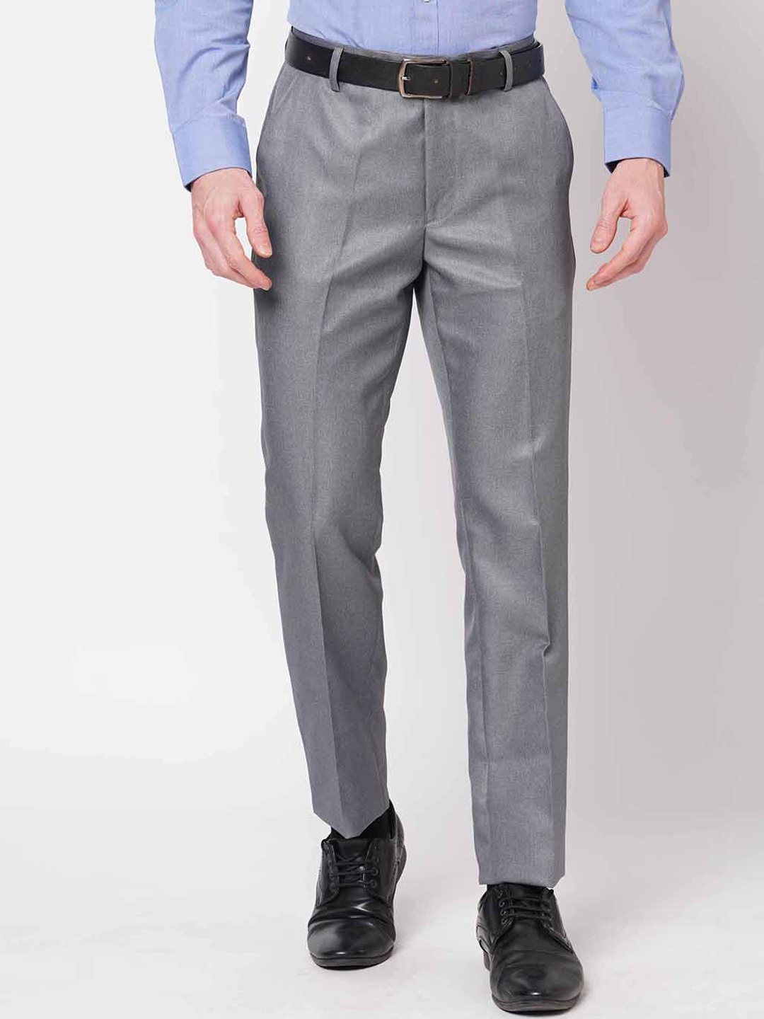 

Solemio Men Slim Fit Easy Wash Formal Trouser, Grey
