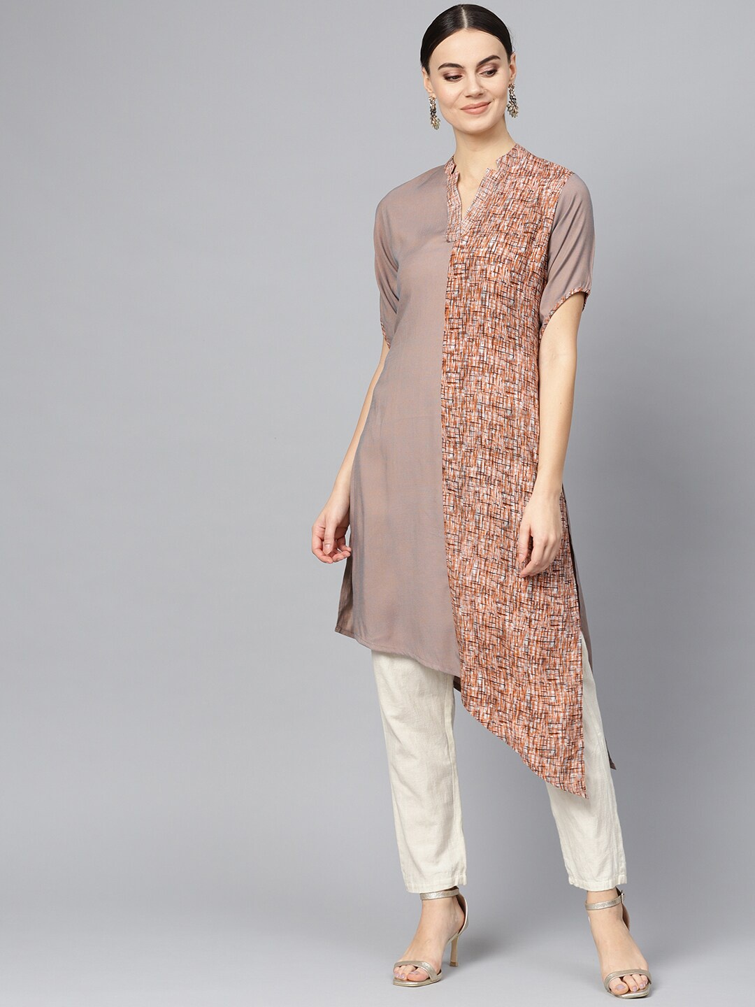 

Ives Abstract Printed Kurta, Taupe