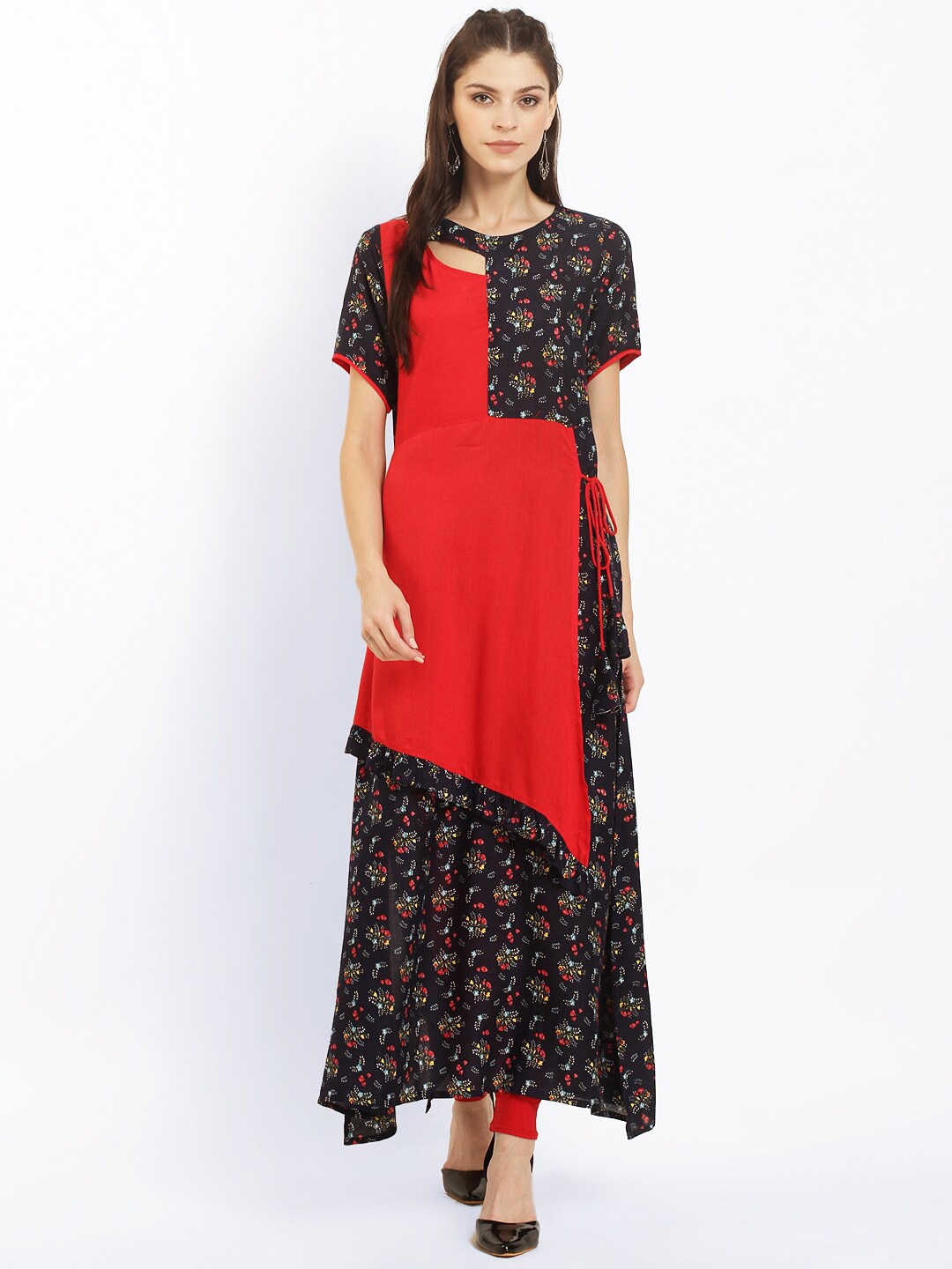 

Ives Women Ethnic Motifs Printed Kurta, Red