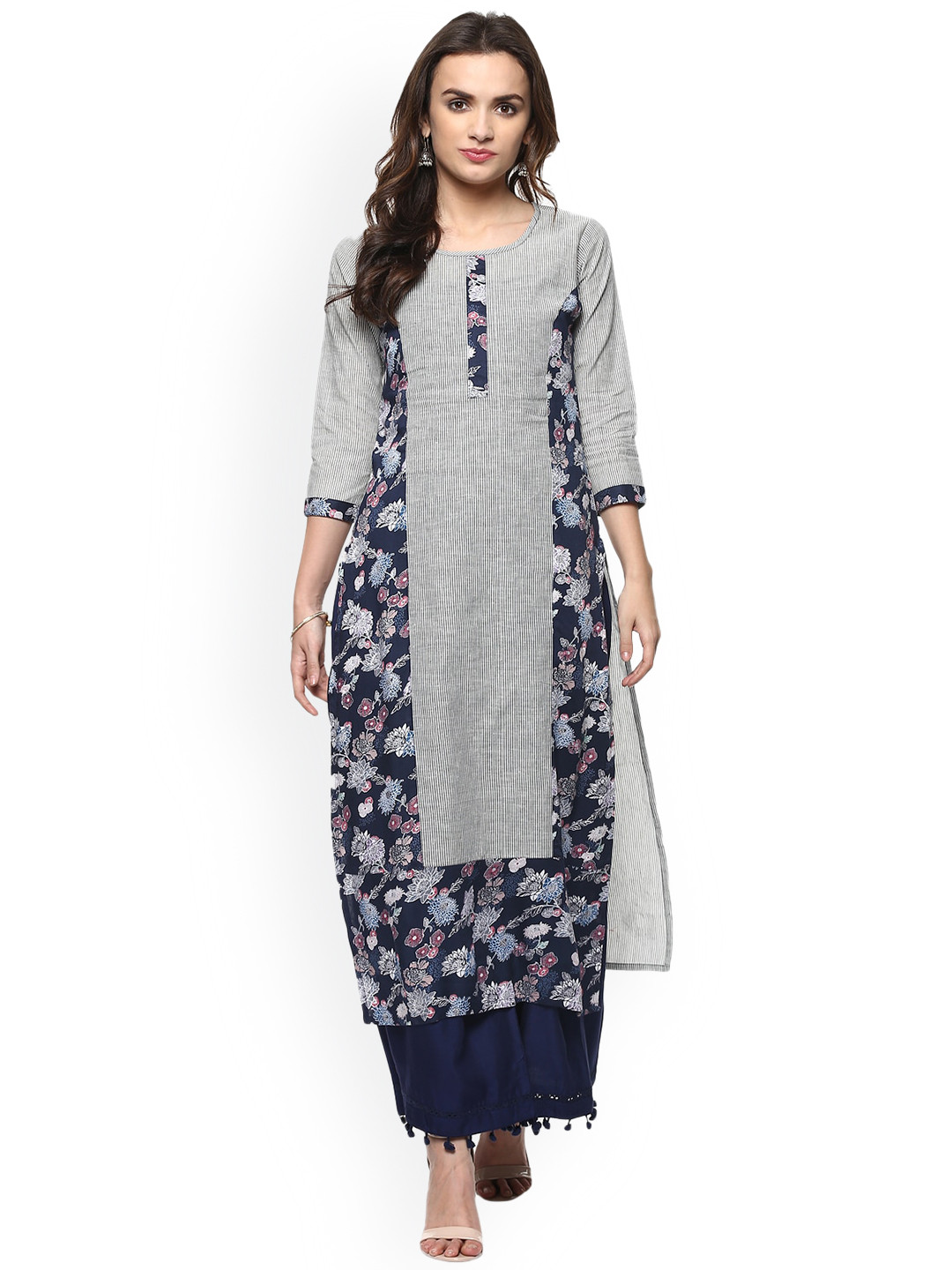 

Ives Floral Printed Pure Cotton Kurta, White