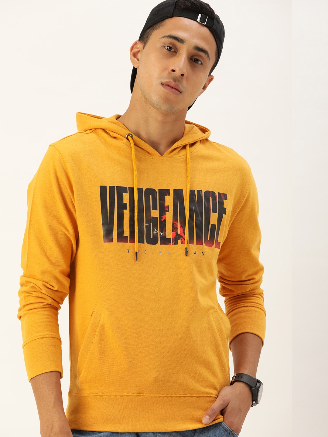 

Kook N Keech Batman Men Printed Hooded Sweatshirt, Yellow