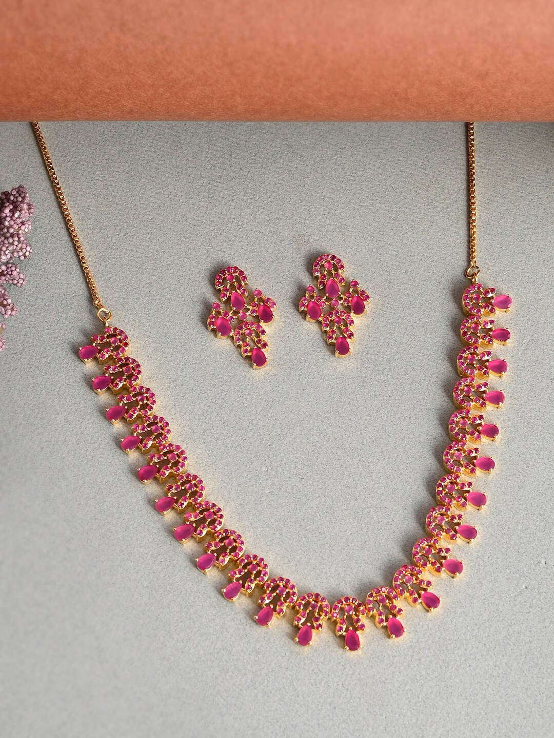 

Voylla Gold-Plated CZ-Studded Jewellery Set