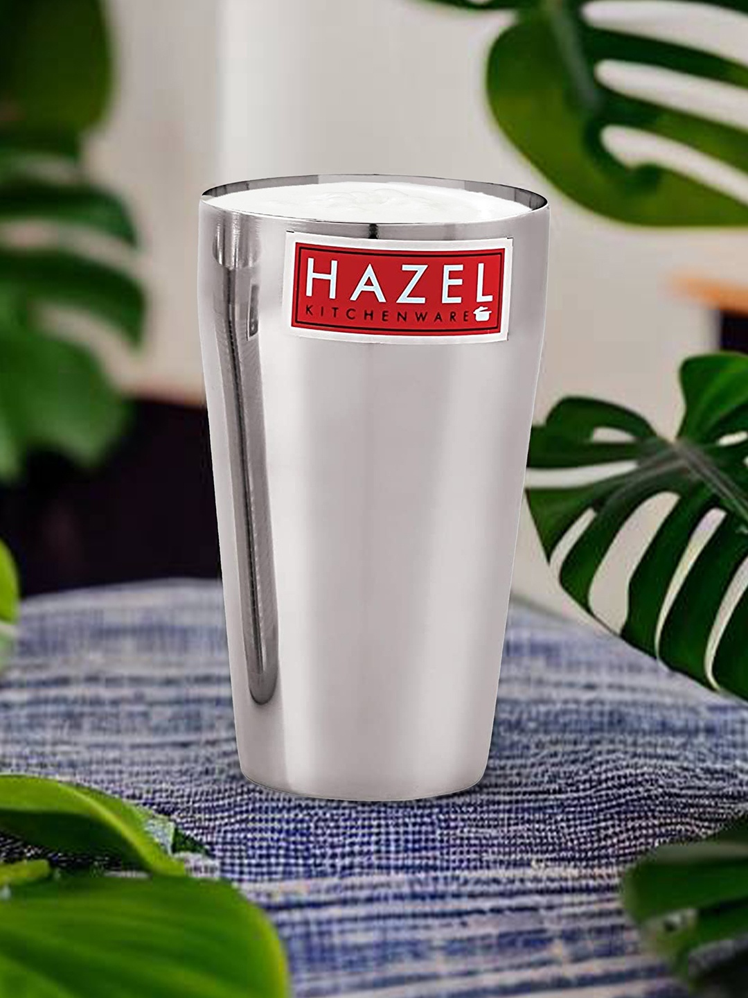 

HAZEL Set Of 5 Stainless Steel Water Lassi Glass 750 ML, Silver