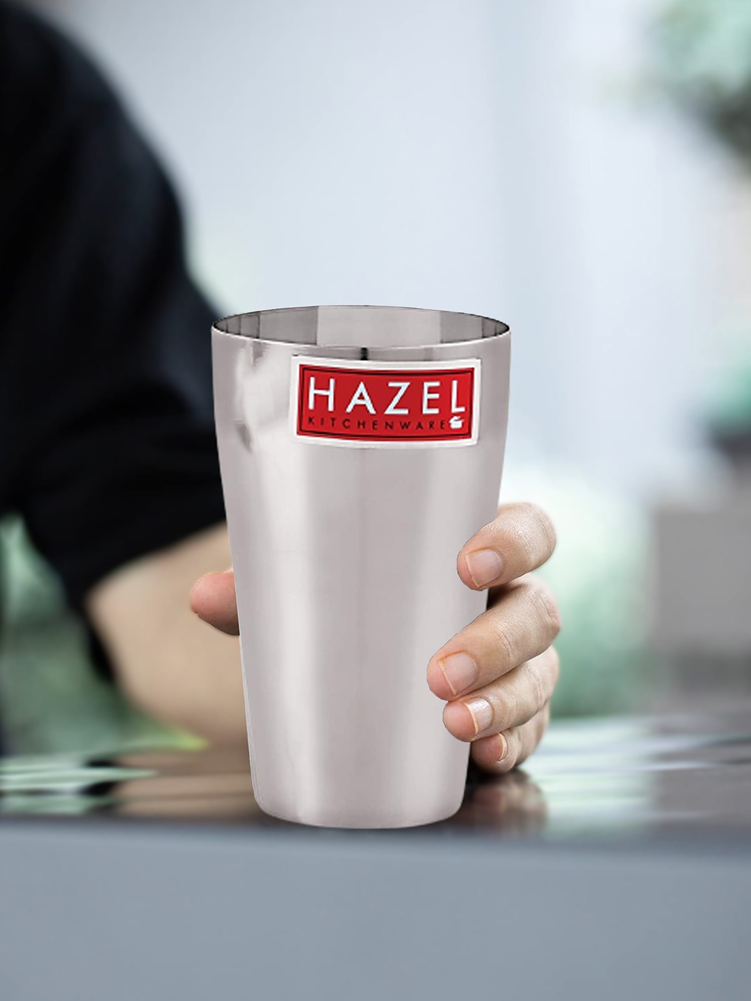 

HAZEL Set Of 4 Stainless Steel Glasses, Silver