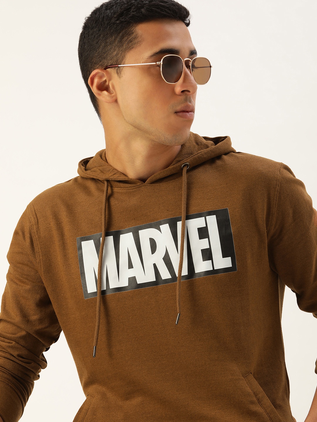 

Kook N Keech Marvel Men Printed Hooded Sweatshirt, Brown