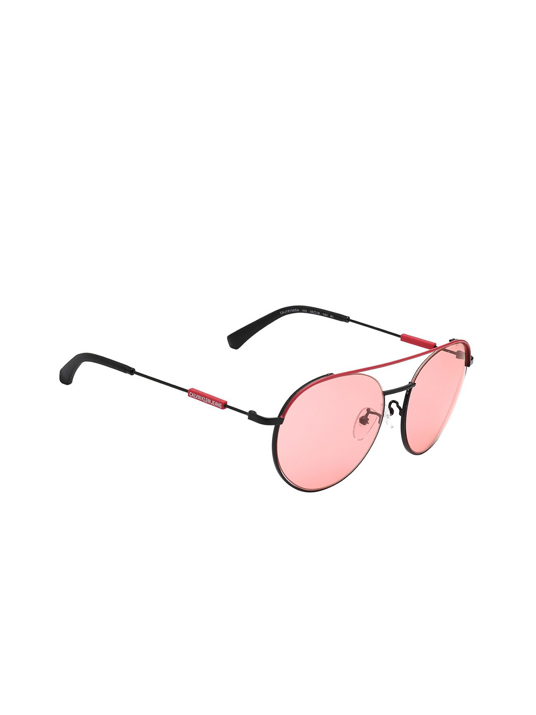 

Calvin Klein Women Round Sunglasses with UV Protected Lens CKJ 18106A 002 56 S, Pink