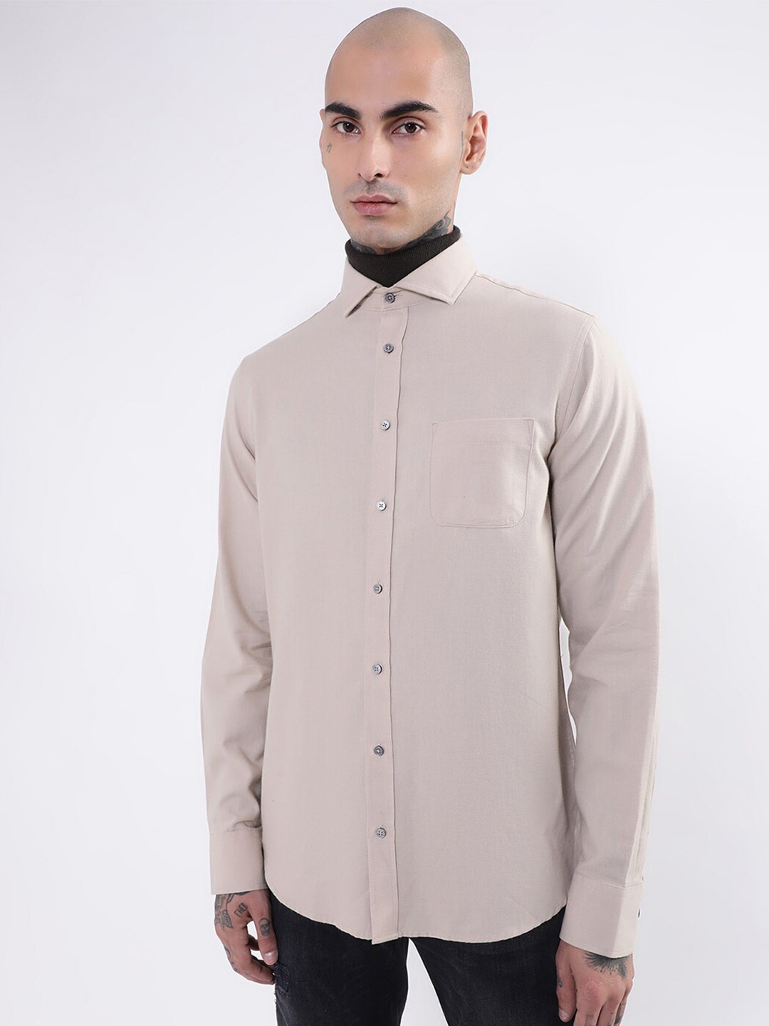 

Bruun & Stengade Men Pure Cotton Casual Shirt, Beige