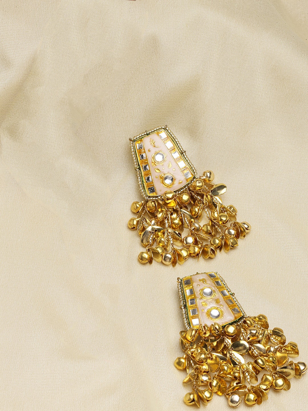 

DUGRISTYLE Pink & Gold Plated Geometric Studs Earrings