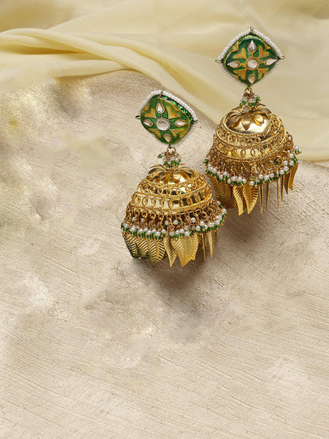 

DUGRISTYLE Classic Jhumkas Earrings, Green