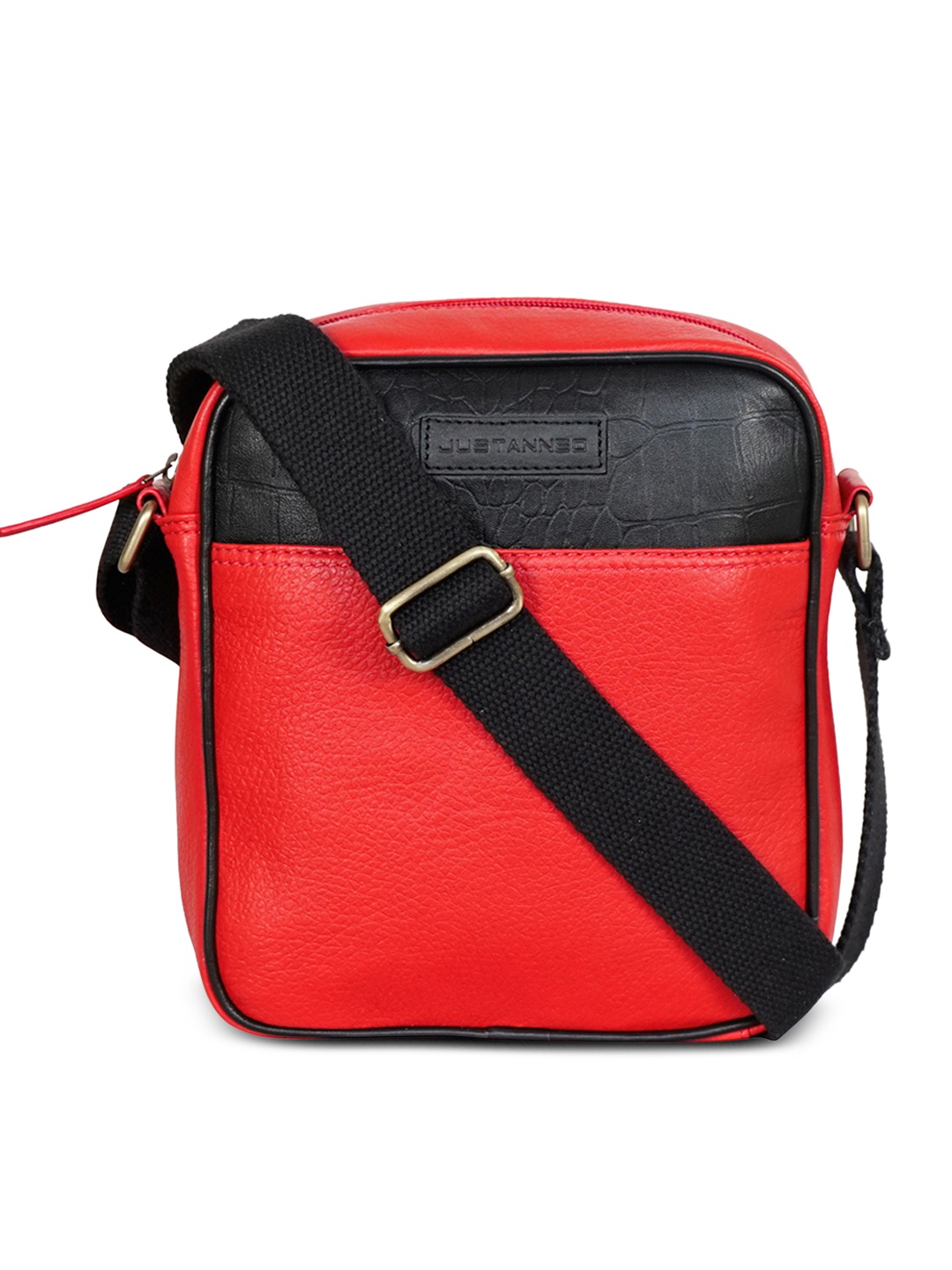 

Justanned Men Red Solid Sling Bag